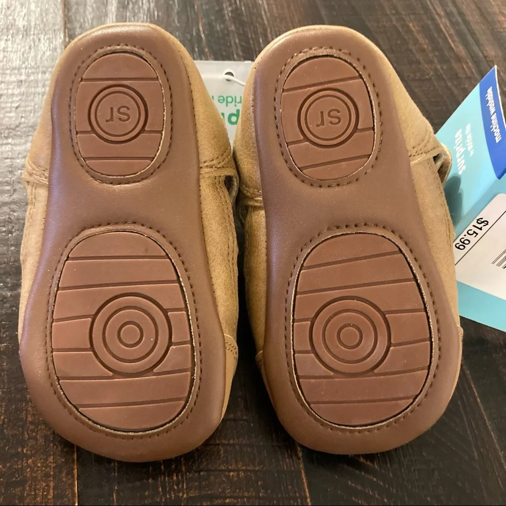 Baby Boys Sandals Light Brown Easy On Shoes NWT 6-12M